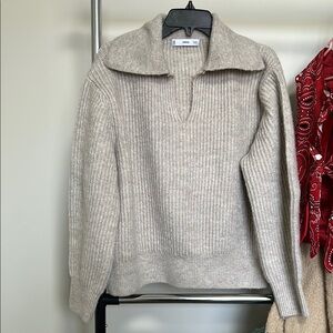 Mango Gray Cowl Neck Sweater